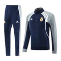 Real Madrid 2025/26 Jacket Tracksuit - Navy & Grey - Soccer Jersey Central