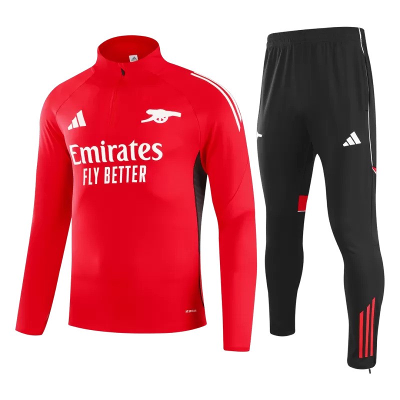 Arsenal 2025/26 1/4 Zip Tracksuit - Red - Soccer Jersey Central