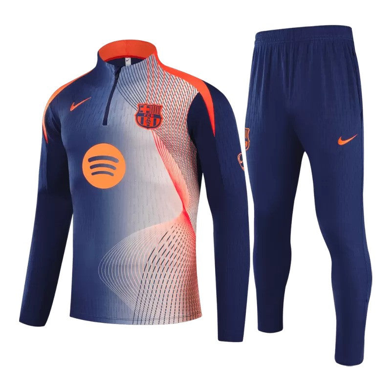 Barcelona 2025/26 1/4 Zip Tracksuit - Black & Orange - Soccer Jersey Central