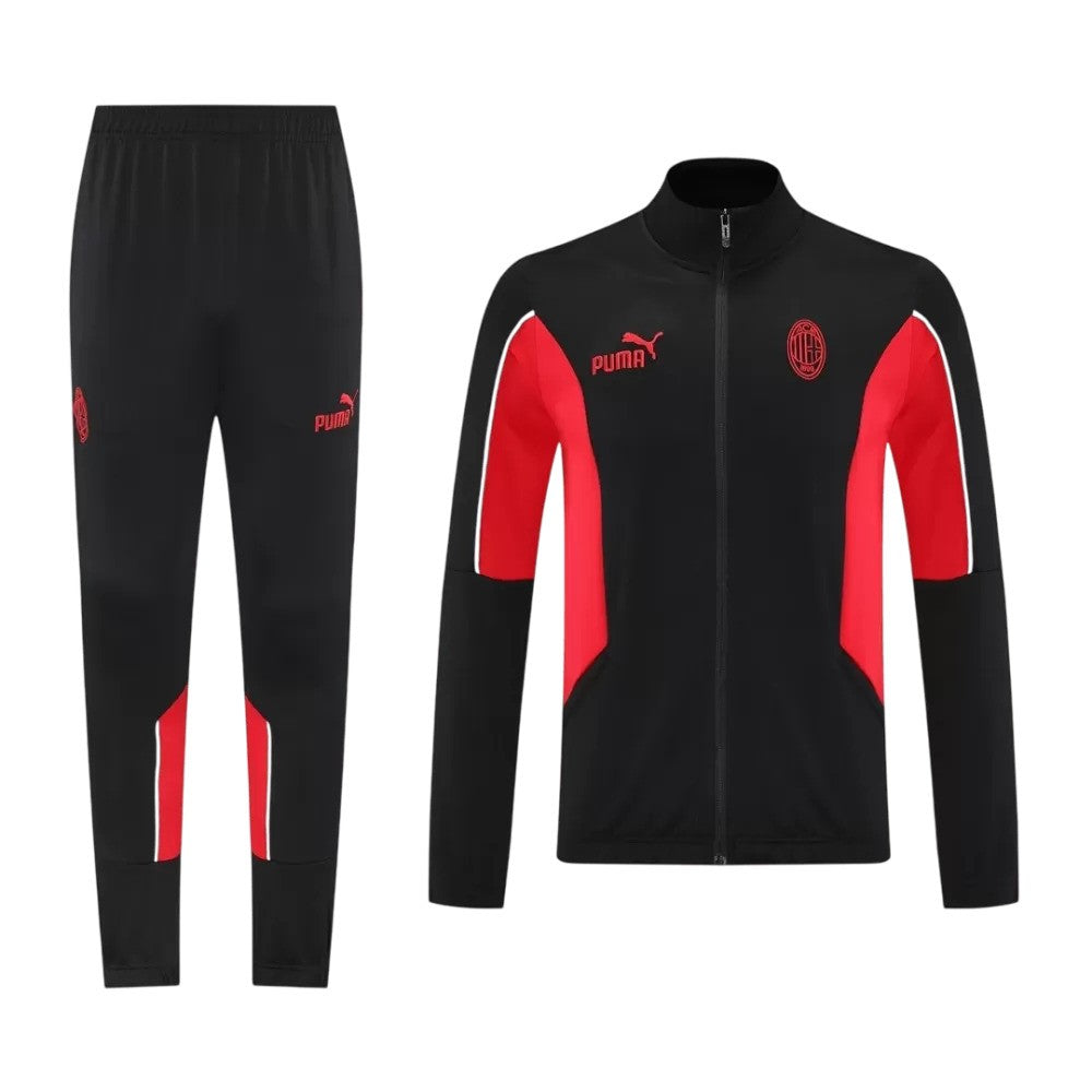AC Milan 2025/26 Jacket Tracksuit - Black - Soccer Jersey Central