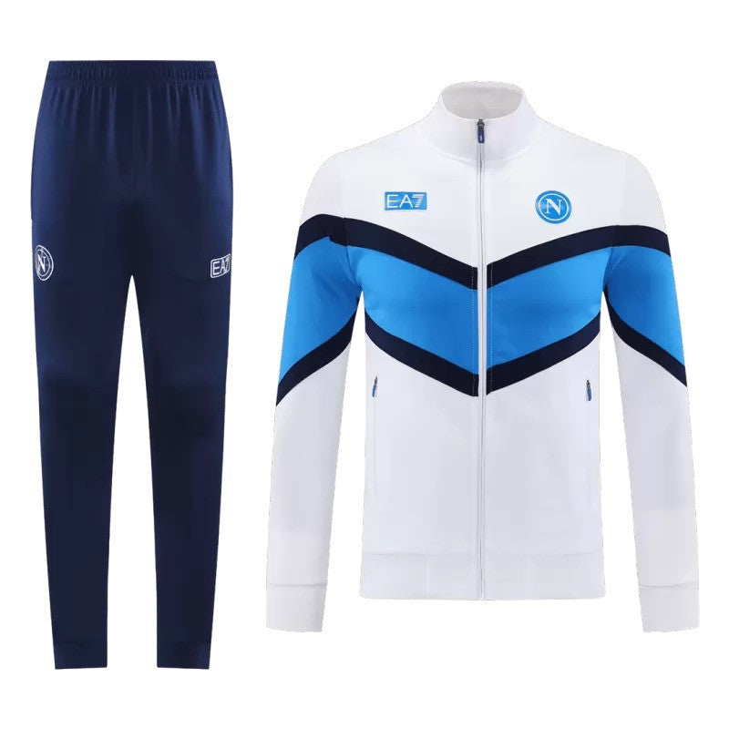 SSC Napoli 2025/26 Jacket Tracksuit - White - Soccer Jersey Central